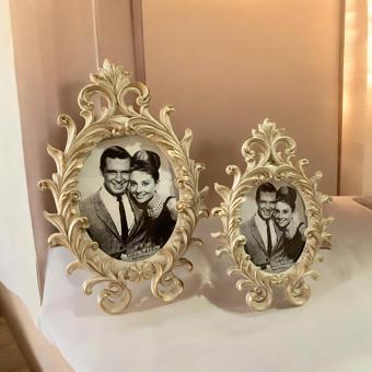 Oval Fotoğraf Çerçevesi Set Krem Renk