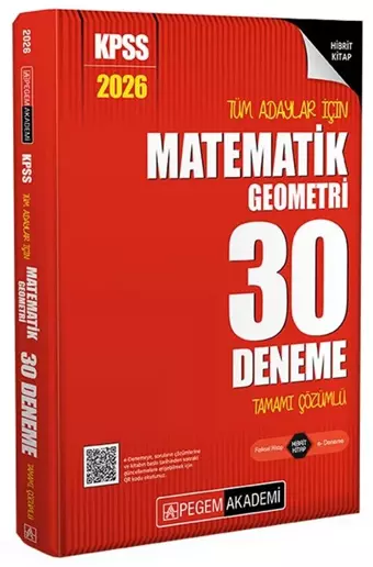 2026 KPSS Matematik 30 Deneme Çözümlü Pegem Akademi Yayınları - Bi bigelio