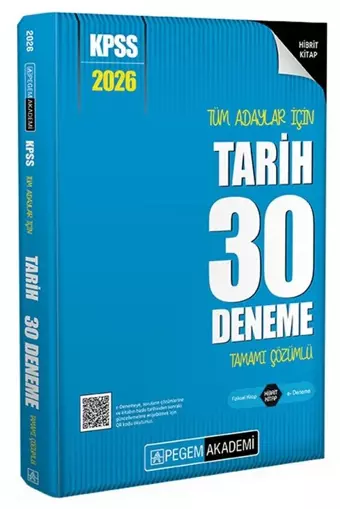 2026 KPSS Tarih 30 Deneme Çözümlü Pegem Akademi Yayınları - Bi bigelio