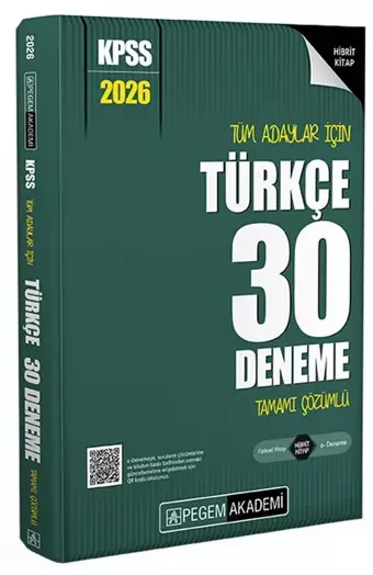 2026 KPSS Türkçe 30 Deneme Çözümlü Pegem Akademi Yayınları - Bi bigelio