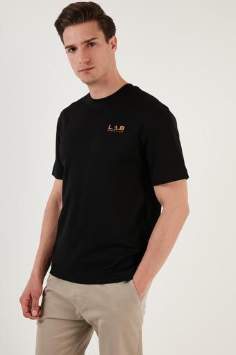 Jack & Jones Core Jcolab Pamuklu Sırt Baskılı Relaxed Fit Erkek T Shirt 12224084 SİYAH