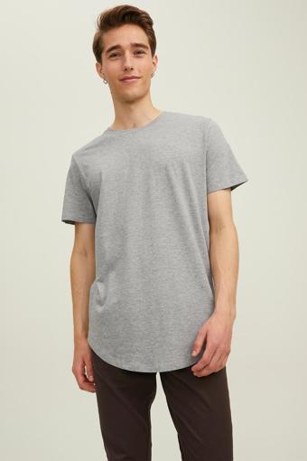 Jack & Jones Essentials Organik Pamuklu Regular Fit Bisiklet Yaka Erkek T Shirt 12113648 AÇIK GRİ