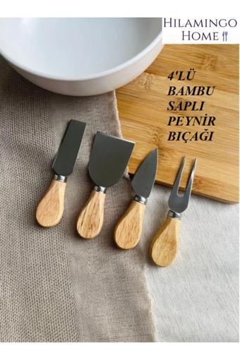 Hilamingo Home 4’Lü Bambu Saplı Paslanmaz Çelik Peynir Bıçak Seti