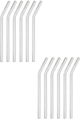 Hilamingo Home 12 Adet Eğik Cam Pipet Isıya Dayanıklı Termisil Cam Pipet 21Cm