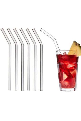 Hilamingo Home 6 Adet Eğik Cam Pipet Isıya Dayanıklı Termisil Cam Pipet 21Cm