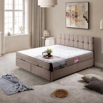 Berlin Tek Kişilik Baza Başlık Comfort Yatak Seti, Lacivert