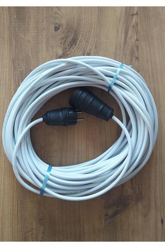 Starnewstore Vip Aydınlatma- 30 Metre Ttr Cca Kablo Beyaz Renk Topraklı Kauçuk Tekli Seyyar Uzatma