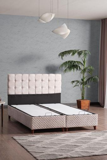 Evdemo Bengü Çift Kişilik Baza Başlık Set Krem 150*200