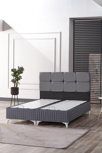Evdemo Prestij Çift Kişilik Baza Başlık Takımı Gri 150x200 cm