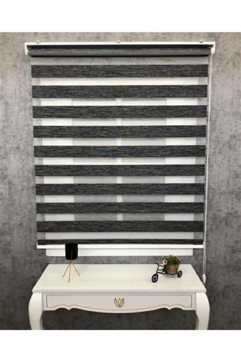 Bambu Raks Koyu Gri Zebra Perde