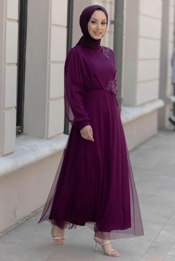 Abiye Elbise Mor - 10312