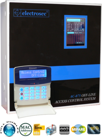 Electrosec AC-075ETH TCP/IP Kartlı Geçiş Paneli 43 Okuyucu, LCD Kont, Keypad,Yazılım