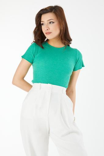 Kısa Kollu Bluz Yesil - 24437