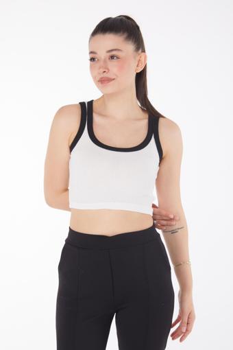 Askılı Crop Beyaz - 25851