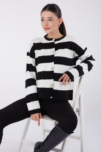 Düğmeli Triko Body Siyah - 26507