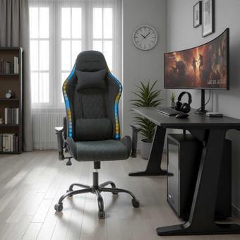 Adore Gaming Prime-X Pofesyonel Oyuncu Koltuğu - Koyu Gri Kumaş 69x119.5-130x76 cm