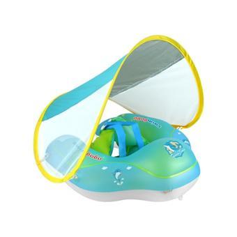 Swımbobo Şişme Bebek Yüzme Simidi Bebek Şamandıra Yalan Yüzme Eğitmeni Güneşlik İle S Çok Renkli