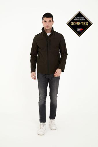 Enzim Jeans Erkek İçi Polarlı Su Ve Rüzgar Geçirmez Softshell Mont