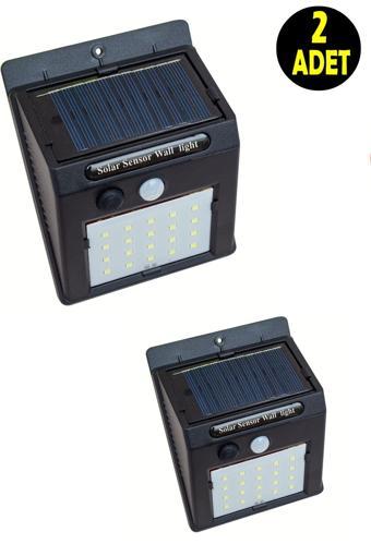 Usin 2 Adet Güneş Enerjili Bahçe Teras Balkon Gece Aydınlatma Lambası Armatürü -Dekoratif Solar Aplik