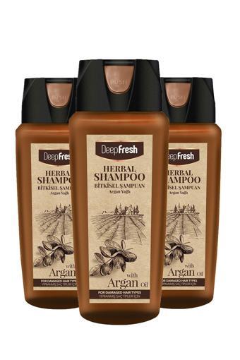 Herbal Bitkisel Şampuan Argan Yağı Özlü Yıpranmış Saçlar 3 X 500 Ml