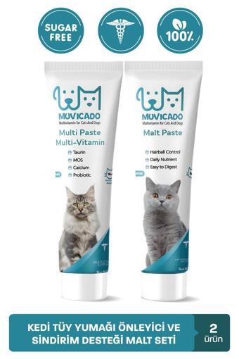 Muvicado Anti-Hairball Kedi Tüy Yumağı Önlemeyi Destekleyen Prebiyotik Taurinli Malt Macun Şeker İlavesiz