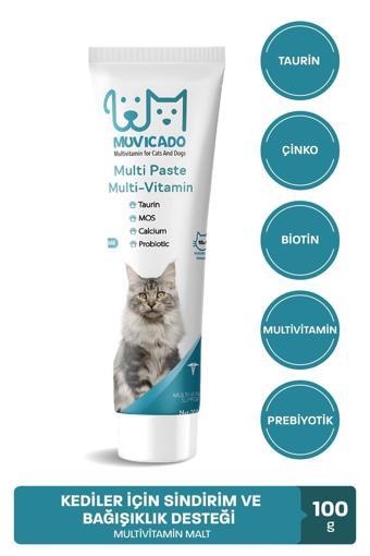 Muvicado Kedi Multivitamin Malt Macunu - Taurinli Biyotin Kedi Maltı Tüy Yumak Önleyici Anti-Hairball