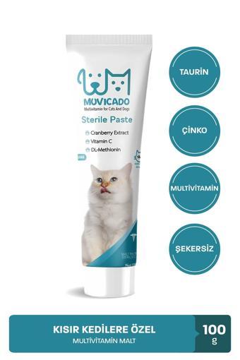 Muvicado Kısırlaştırılmış Kedilere Özel Multivitaminli Malt Macun - Sterile Kısır Kedi Maltı 100 G