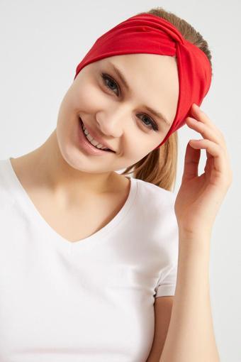 Butik Çapraz Bağlamalı Kadın Bandana Saç Bandı, Kaymaz Yumuşak Esnek%100 Pamuklu Penye