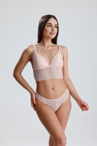 Dantelli Bralet Sütyen Takım |  Pudra 810