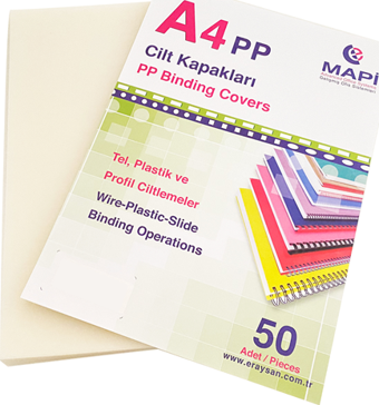 MAPİ A4 PP ŞEFFAF KAPAK (KUM DESEN) 450 MİC. ŞEFFAF BUZLU     50 Lİ
