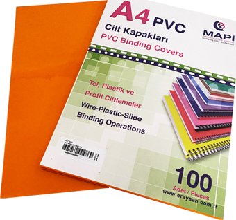 MAPİ A4 PVC OPAK CİLT KAPAK 160 MİC. TURUNC  100 LÜ