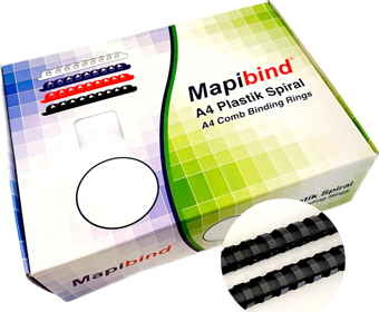 MAPİBİND 18MM PLASTİK SPİRAL SİYAH    100 AD.