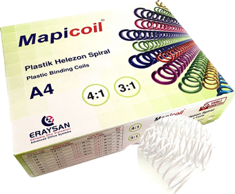 MAPİCOİL 4:1 PLASTİK HELEZON SPİRAL 16MM.BEYAZ 100 AD. 48 LOP