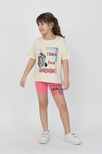 I Thing  Unicorn Baskılı Kız Çocuk Takım 6534-1