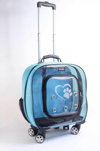 Migno Prestige Model Fileli Kedi Köpek Taşıma Çantaları Küçük - Turkuaz