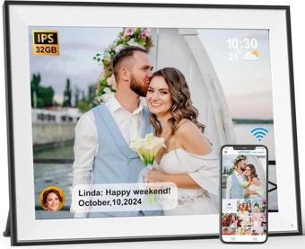 FULLJA 32GB Dokunmatik Ekranlı Dijital Resim Çerçevesi 15 inç