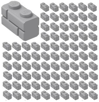 100 Adet LEGO 1x2 Açık Gri Kale Tuğla Parçası - Yedek Parça