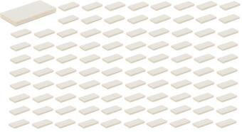 100 Adet LEGO 2x4 Düz Beyaz Fayans Parçası - Yedek Parça
