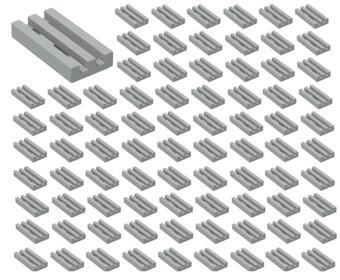 100 Adet LEGO 1x2 Açık Gri Izgara Fayans Parçası - Yedek Parça