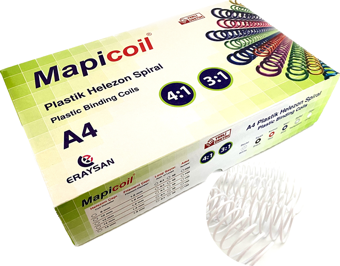 MAPİCOİL 3:1 PLASTİK HELEZON SPİRAL 14MM BEYAZ 100 AD 36 LOP