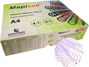 MAPİCOİL 3:1 PLASTİK HELEZON SPİRAL 38MM ŞEFFAF 50 AD 36 LOP
