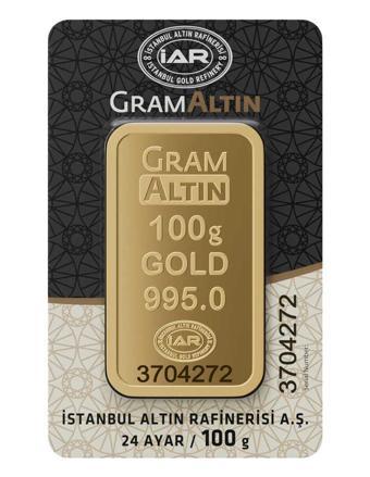 100 gr 24 Ayar İAR Külçe Altın