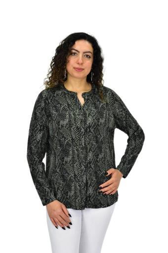 Kadın Uzun Kol Düğmeli Bluz BGL-ST04685