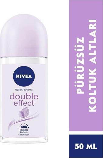 Kadın Roll-on Deodorant Double Effect 50ml, Ter Kokusuna Karşı 48 Saat Koruma, Pürüzsüz Koltuk Altı