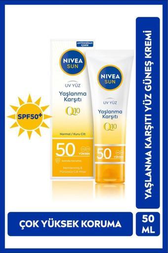 Sun Yaşlanma Karşıtı Yüz Kremi 50ml, Spf50, Yüksek Güneş Koruyucu, Kırışıklık Görünümü Engelleyici