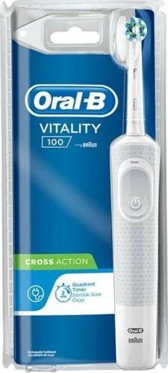 Oral-B Vitality 100 Cross Action Beyaz Şarjlı Diş Fırçası