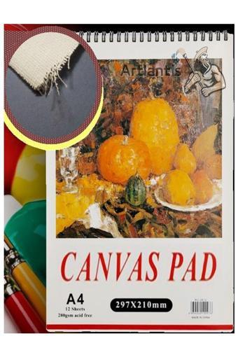 A4 Canvas Pad 280gr 10 Yaprak 1 Adet Canvas Defter Kanvas Tuval Dokulu Tuval Kağıdı Akrilik Guaj Yağlı Boya Defteri