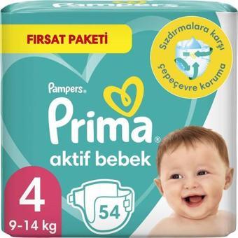 Prima Bebek Bezi Aktif Bebek 4 Numara 54 Adet Fırsat Paketi