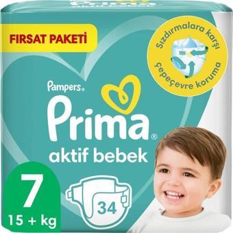 Prima Bebek Bezi Aktif Bebek 7 Numara 34 Adet Fırsat Paketi