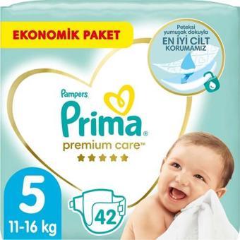 Prima Premium Care Bebek Bezi 5 Beden Juniour 18+ Kg 42Li Ekonomik Paket